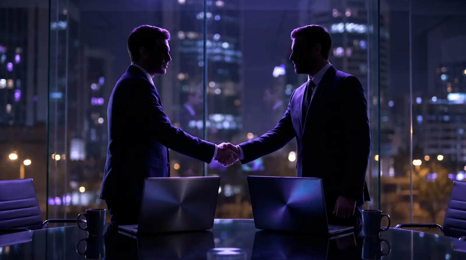 Two business partners shaking hands